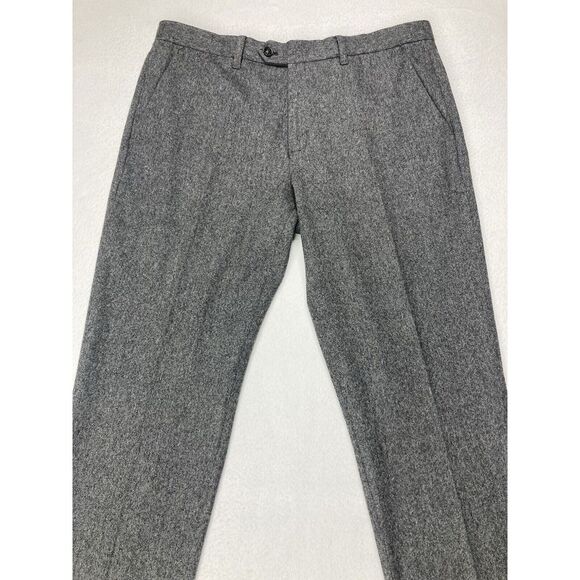 Ted Baker Gray Charcoal Wash Straight Leg Regular Fit Wool Pant Mens 36x30 NWOT - Picture 2 of 11